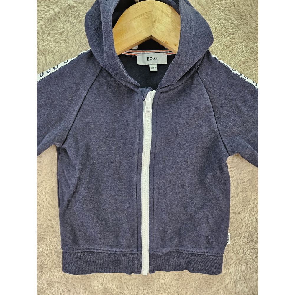 Hugo Boss Hoodie Sweatshirt Full-zip Track Jacket Spellout Logo Baby Size 18M